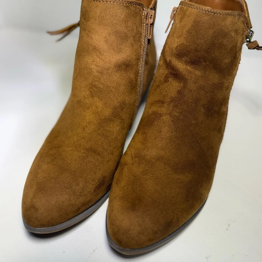 Women’s Espirit Tylin Brown Suede Ankle Boots with Side Zip